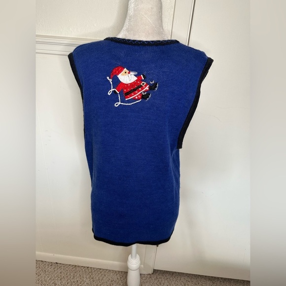 Bobbie Brooks Blue Christmas Sweater Vest - Picture 2 of 8